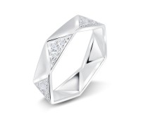 Shining designed with CZ Silver Ring NSR-4034 